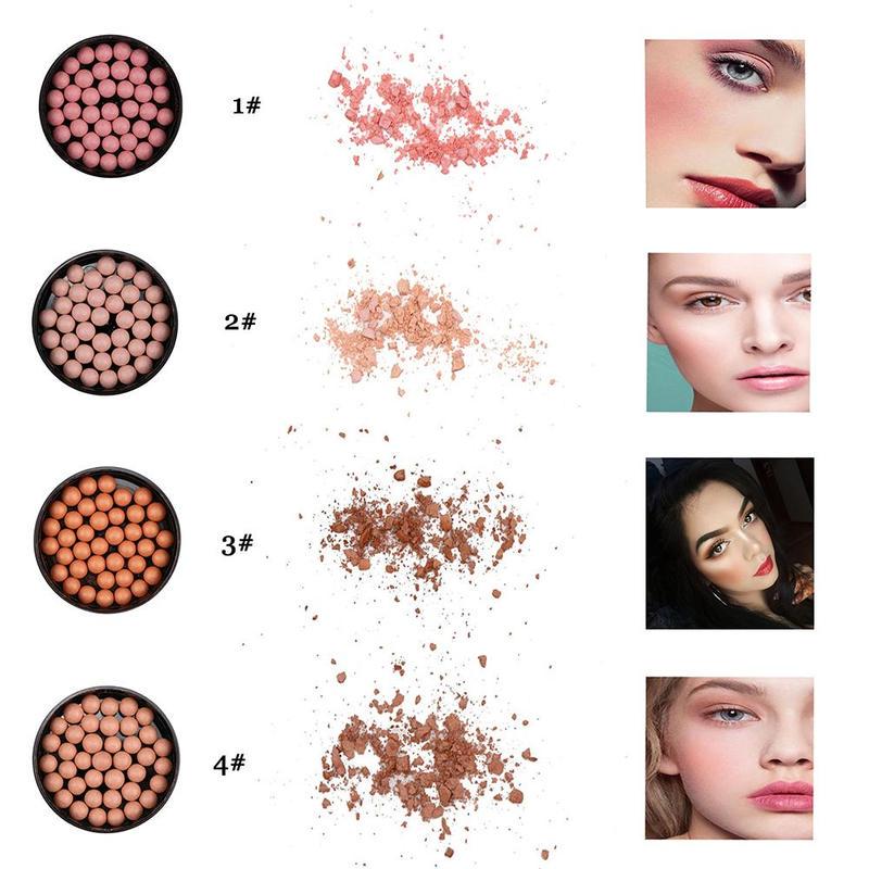 Face Blush Ball Waterproof Blush Highlightr Long Lasting Pigments Matte Oil-control Contouring Blush