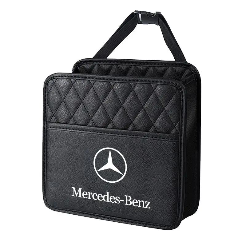 

1Pcs Car Seat Storage Bag Leather Storage Bag Accessories Stickers For Mercedes Benz AMG W205 W218 W177 W176 W169 A B C E S