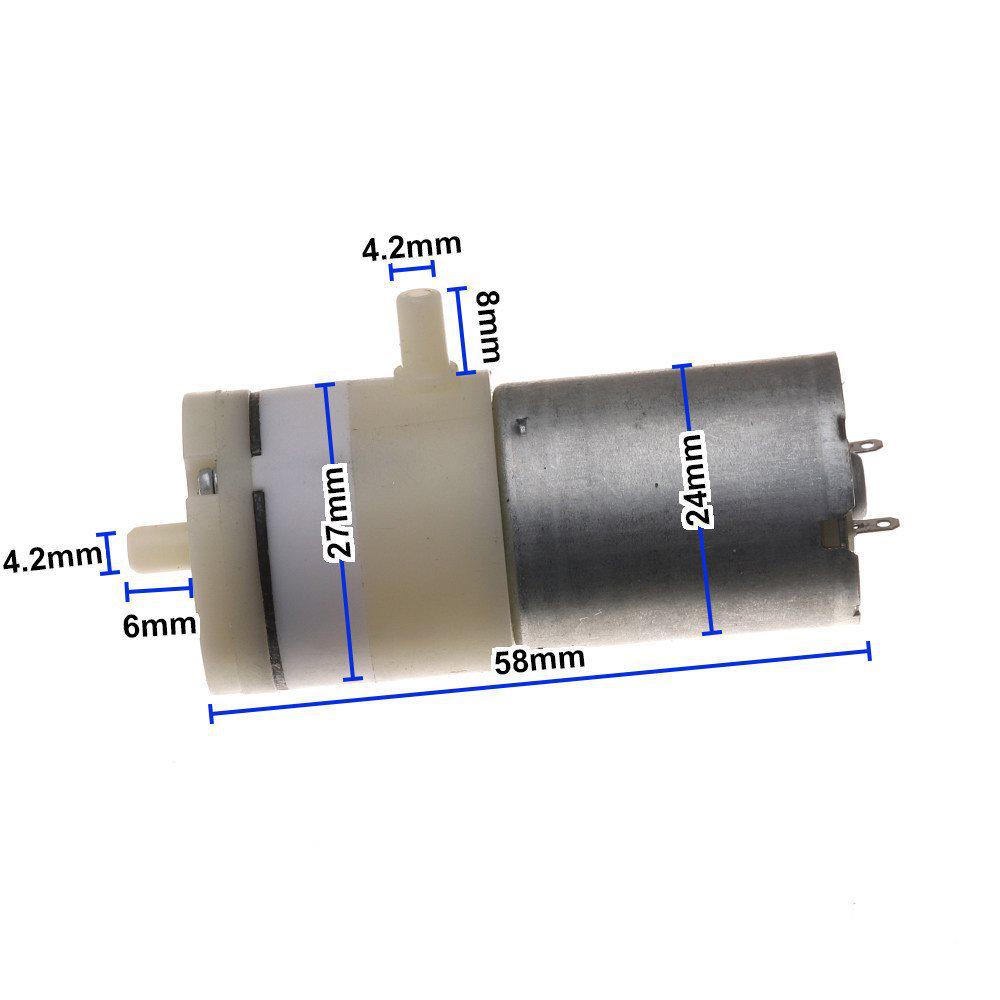 370 DC Air Pump: Mini Vacuum Pump, Dual-Hole, DC6V-12V, Max Positive Pressure 120kPa, Max Negative Pressure -65kPa