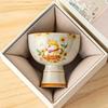 Plant Ash High-Footed Teacup Ceramic Household Cute Rich Dog Girls Hospitality Master Cup Single Cup Tea Kung Fu Tea Set