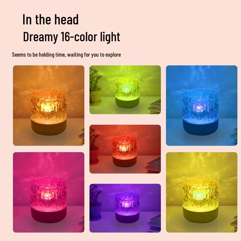 Rotating LED Ripple Atmosphere Lamp Speaker: Bedside Music & Night Light