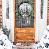 Winter Wreaths for Front Door, Winter Door Decorations Wall Decor, January Wreaths 12 Inch, Hello Winter Door Sign Door Hanger, Rustic Natural