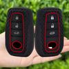Silicone Car Key Case Cover For Toyota C-HR Hilux Fortuner Land Cruiser 200 Camry Corolla Crown RAV4 2023 2024 2025 Accessories