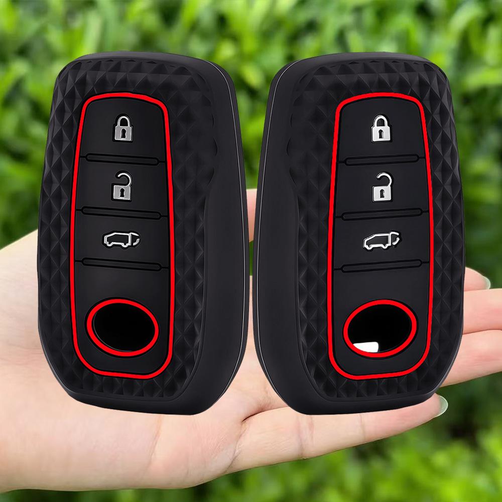 Silicone Car Key Case Cover For Toyota C-HR Hilux Fortuner Land Cruiser 200 Camry Corolla Crown RAV4 2023 2024 2025 Accessories