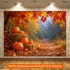 1 piece of 2D flat background fabric synthetic fabric depicting the autumn pumpkin field sceneryzyc