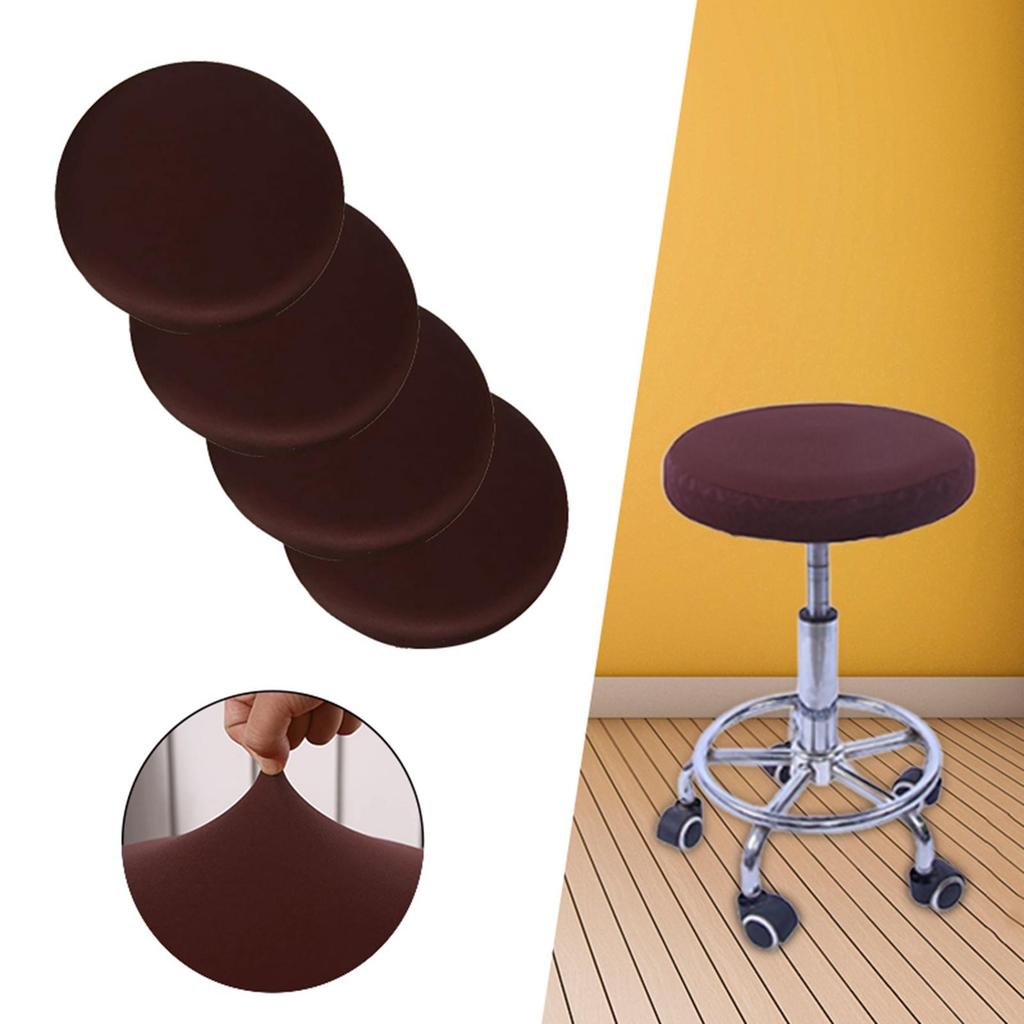 2Pcs Barstool Covers Round Washable Durable Soft Elastic Polyester Stool Slipcover Seat Covers for 12 Bar