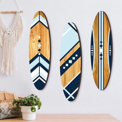 3 ks 12palcové velké námořní surfboardové nástěnné umění Dřevěný surfboard Závěsná pobřežní cedule pro obývací pokoj Ložnici Domácí dekorace