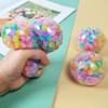 Rainbow Bead Stress Ball with Glitter Soft TPR Squeeze Toy for Anxiety Relief Colorful Fidget for Kids Adults Fun Decompression Gadget