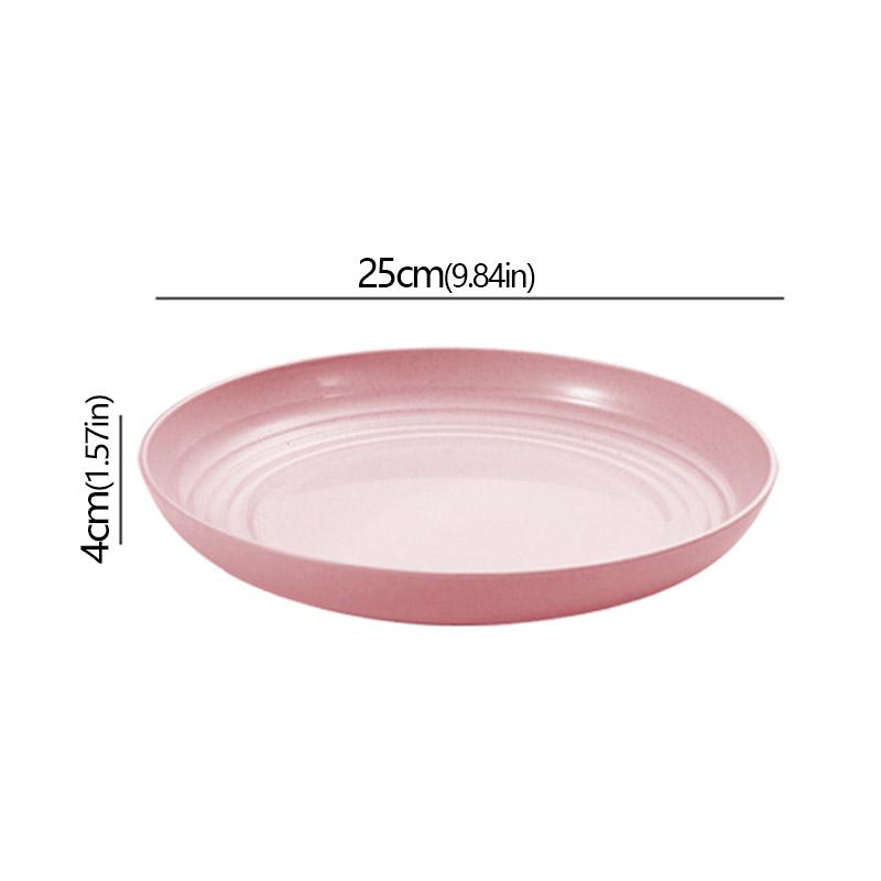 Wheat Straw Solid Color Round Plates Salad Dessert Dinner Reusable Microwave Safe Anti Fall And Shatter Plates Fruit Plate