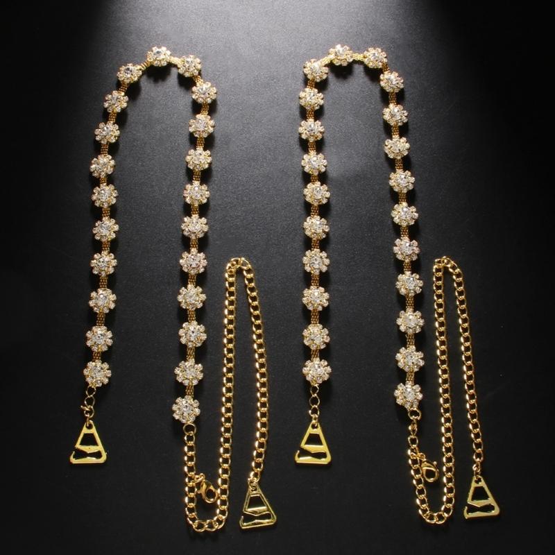 Rhinestones Bra Strap Invisible Shoulder Straps Adjustable Anti-Slip Bra Belt for Women Girls Crystal Shoulder Chain