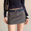 Women's Fashion Korean Style PU Leather Belt Simple Versatile Trendy Waistband Pin Buckle Thin Belt Dresses Decoration