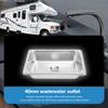 RV Kitchen RV Stainless Steel Single RV Sink with 40mm Drain Bar Single Square Hand Wash for RV Caravan inches x inches Drawing Sink, Basin, Hole,