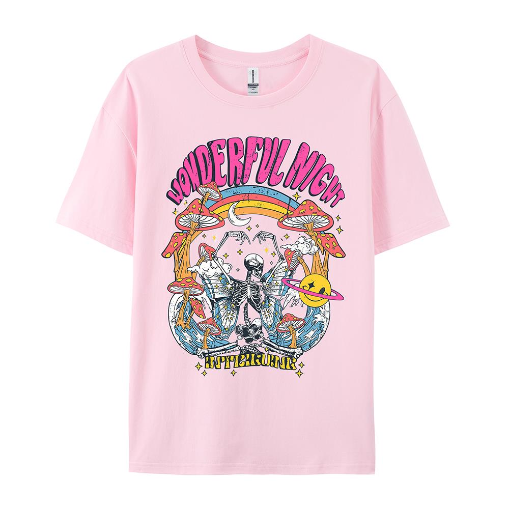 Dancing Skull Printed Female T-Shirts Cool Comfortable Tshirts Casual Fashion Tee Shirts Hip Hop Oversized Women Tops