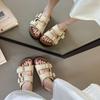 Boken slippers sandals 2025 summer new flat-bottomed thick-soled comfortable and breathable outer wear casual soft-soled beach slippers