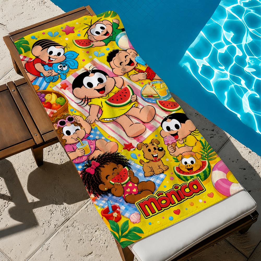 Animation Turma da Monica Towel Towel Soft Pool Gift For Travel Gym Shower Cool Camping Quick Dry Sports Large Beach Towel