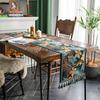 Vintage Luxe Chinese Modern Style Fabric Table Runner Rectangular Dining Room Decorative Cloth