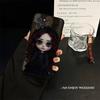 Japanese Korean Retro Doll Dark Baby For IPhone 17 16 15 14 13 12 11 Pro Max Plus Shockproof Black Soft Phone Cover