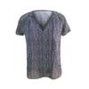 Casual Women Printed V-neck Floral Short-sleeved Casual Pullover T-shirt