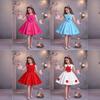 Girls Solid Color Dress Three-dimensional Flower Decoration Princess Dress