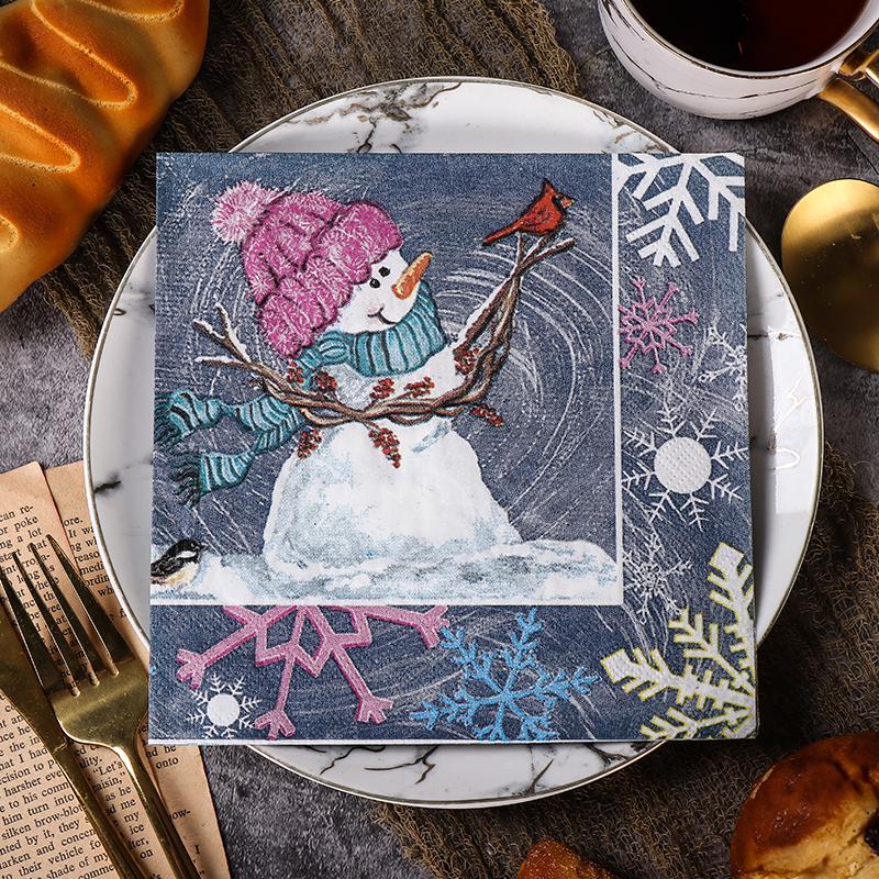 20pcs/Pac 33*33cm 2-Ply Disposable Party Napkin Christmas Pattern