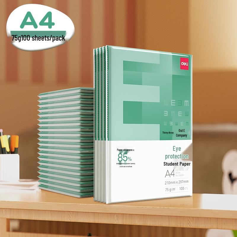 Deli Eye-Protecting A4 Copy Paper for Student Exams and Drafts