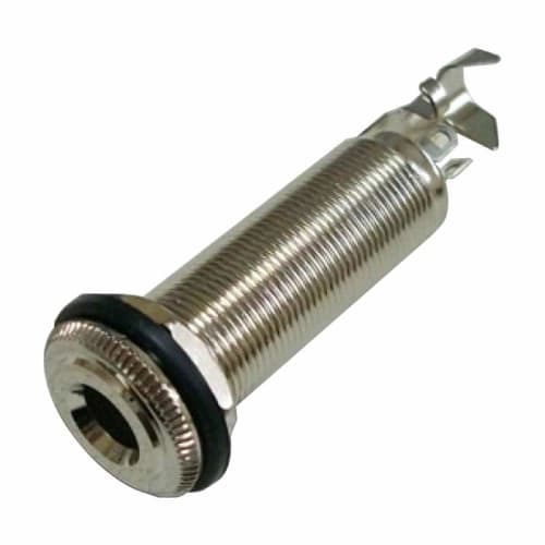 Montreux Cylinder Stereo Jack NI with Cable Clamp No.1653 Stereo Straight Jack Guitar Parts