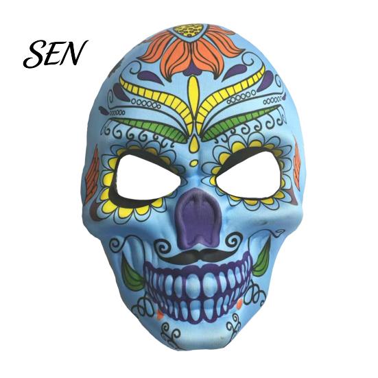 Scary Skeleton Face Masque Day of The Dead Skull Masque, Halloween Sugar Full Festival Costume Supplies Masquerade Party Accessory for Cosplay,