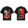 Cristiano Ronaldo Retro Distressed Heavyweight Cotton T-Shirt