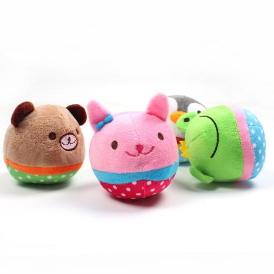 Puppy Cartoon Animals Bear Rabbit Plush Doll Cat Dog Biting Vocal Toy Pet Supply