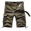 Short Cargo Baggy multi-poches pour homme, kaki, Short tactique militaire de l'armée, couleur unie, pantalon court sans ceinture, été