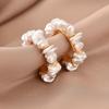 French Retro Irregular Pearl C-Shaped Earrings - Elegant Light Luxury Studs for Women