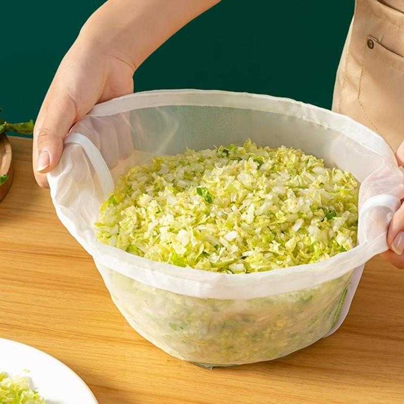 6Pieces Easy Cleaning Nylon Meshes Bags Machine Washable for Convenient Preparation HX6C