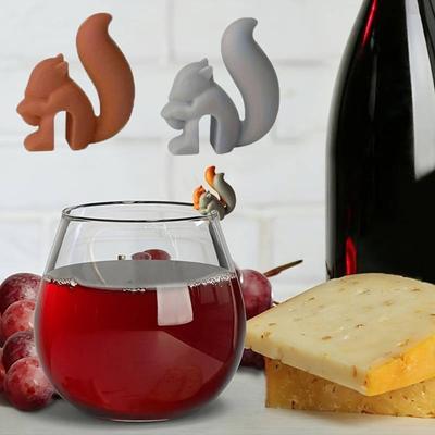 5pcs Tea Accessories Silicone Squirrel Shaped Tea Bag Holder Candy Color Teaware Tea Bag Hangers Cup Decoration Tea Bag Clip Mug