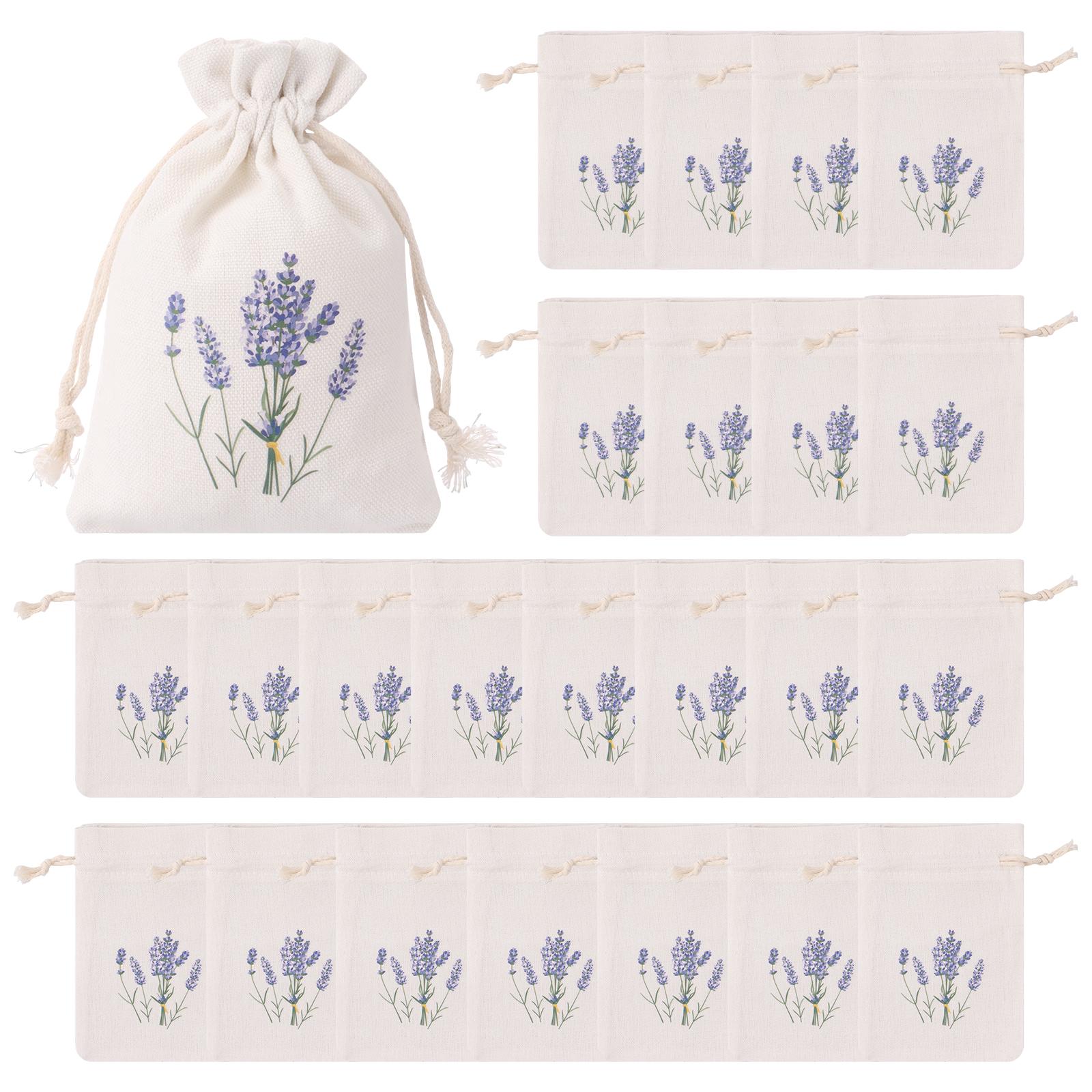 

24Pcs Cotton Drawstring Storage Bag Lavender Party Gift Package Jewelry Bag DIY Portable Wedding Pouches Pocket Organization 10x15cm