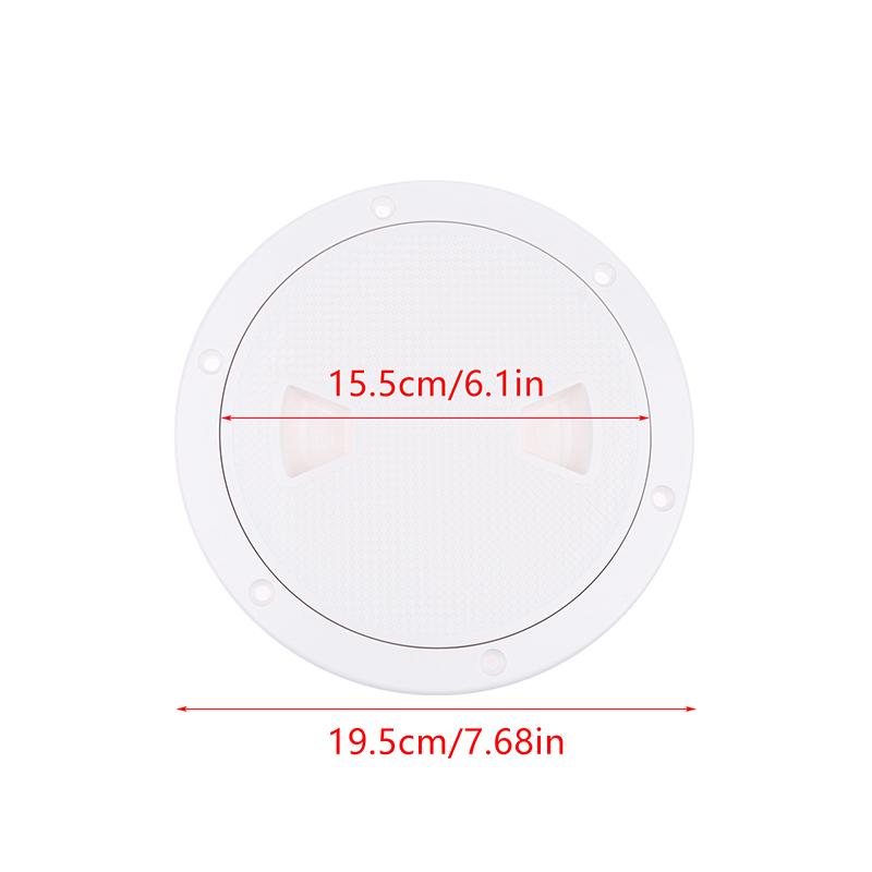 ABS Plastic Round Non-Slip Inspection Hatch Cover - 4''/6''/8'' Screw-Out Access Hatch with Detachable Cover for Kayaks & Yachts