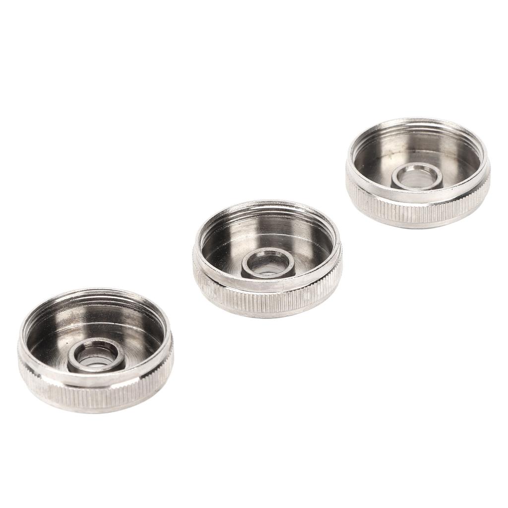 3Pcs Trumpet Valve Cap Metal Silver Screw Piston for Trumpet Replacement Musical Instrument Accessories Trumpet Bottom