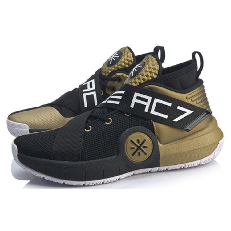 Li Ning All City 7 Wade Series Comfortable Sports Non-Slip Lightweight Mid-Top Basketball Shoes Men sneaker Black Gold ABAP105-1