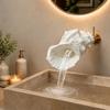Rubinetto a Conchiglia Rubinetto da Parete Costiero, Forma di Conchiglia Lavandino da Bagno Oceano Beccuccio Flessibile a Flusso d'Acqua Rubinetto Decorativo a Tema per Casa al Mare, Bagno,