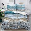 Seaside Oasis Duvet Cover Set - Soft, Breathable, Comfortable Beach-Inspired Bedding Set with Sand, Sea Water Print