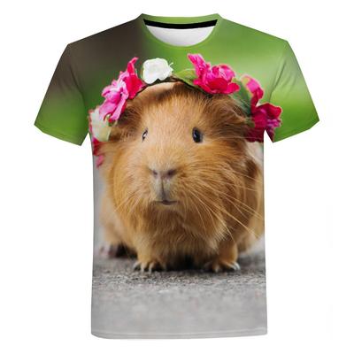 Dier schattig cavia patroon heren dames kinderen 3d print T-shirt nieuwe zomer mode ademend licht sport tops tees