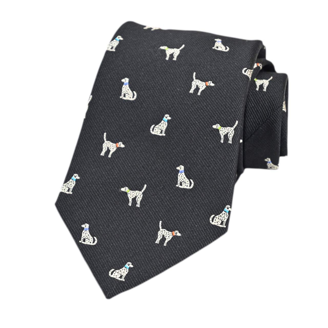 Paul Smith Necktie, Brand Necktie (8cm wide), Dog design (BlackOff-white (PS186)) [Used]