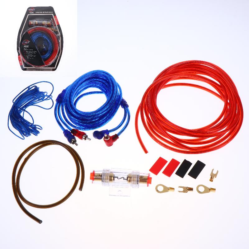 Car Amplifier Wiring Kit 1 Set for Subwoofer Audio System Installation Efficient Signal Transmission for Crystal Clear Bass Output