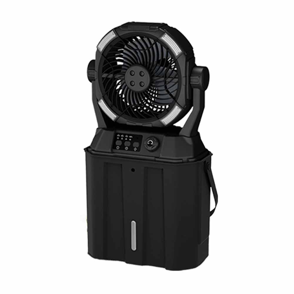 Portable Misting Fan Rechargeable Auto Swivel Fan with 25000mAh USB Battery As Power Bank 4 Mist Cooler 7L Bucket for Outdoor