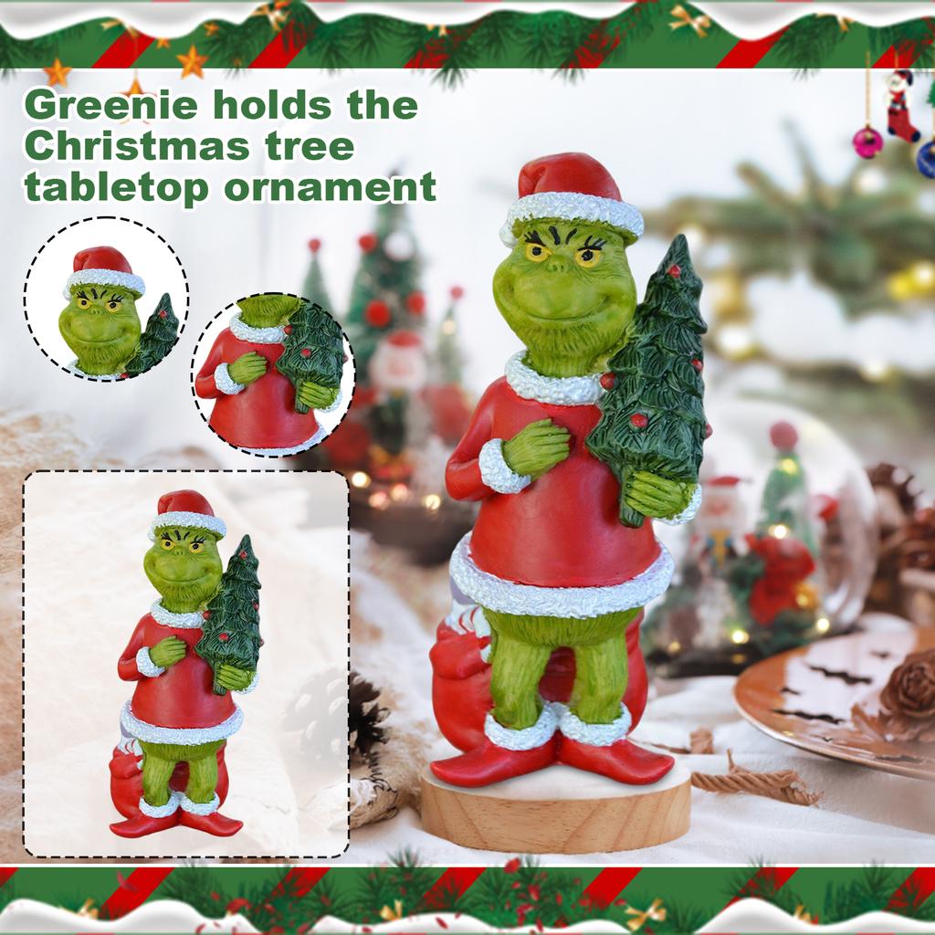 Happy  Christmas Statue, Resin Hand-painted Made For Collection, Decoration Statue, Christmas Home Decoration Sculpture Statue, Gift