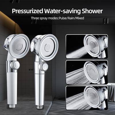 Soffione doccia pressurizzato per vasca da bagno, soffione doccia a getto, alta pressione, risparmio idrico, accessori per il bagno regolabili, set doccia per bagno