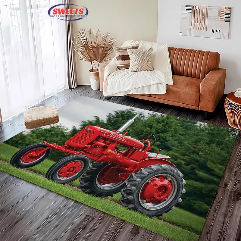 Large Machinery Tractor Series Pattern Large Carpet for Home Living Room Kids Bedroom,Sofa Doormat Floor Rug Anti-slip Decor Mat