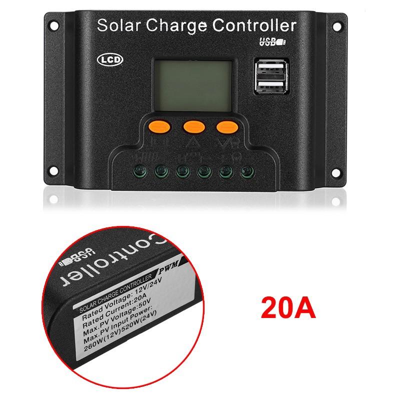 50/60A PWM 2x USB Solar Panel Auto Battery Regulator Charger Charge Controller