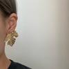 Leopard Print Maple Leaf Earrings: Autumn/Winter High-End European & American Style Ear Studs