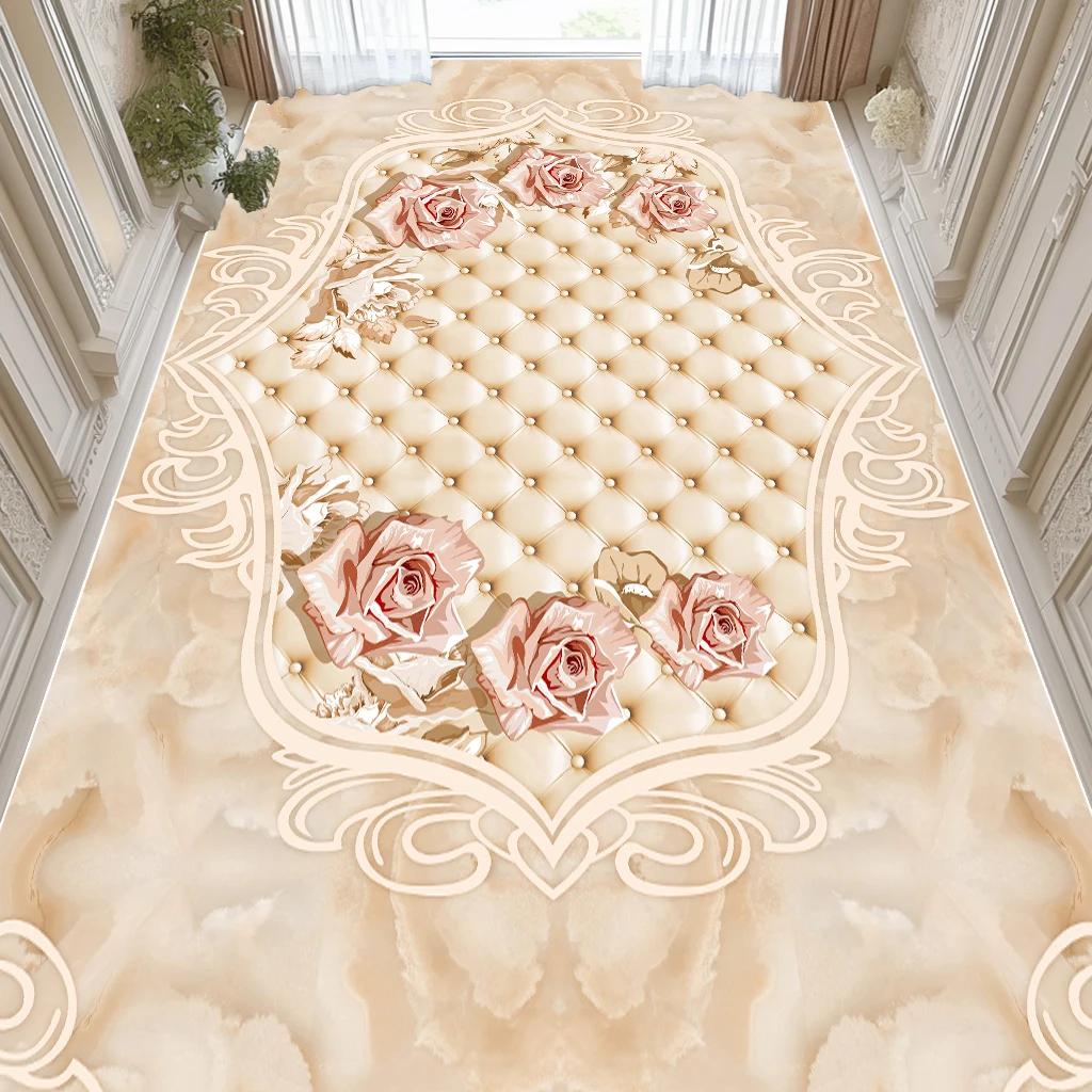 Rose Luxury Fluffy Carpets for Living Room Large Area Pink Decoration Home Bedroom Soft Rug Wedding Washable Anti Slip Floor Mat