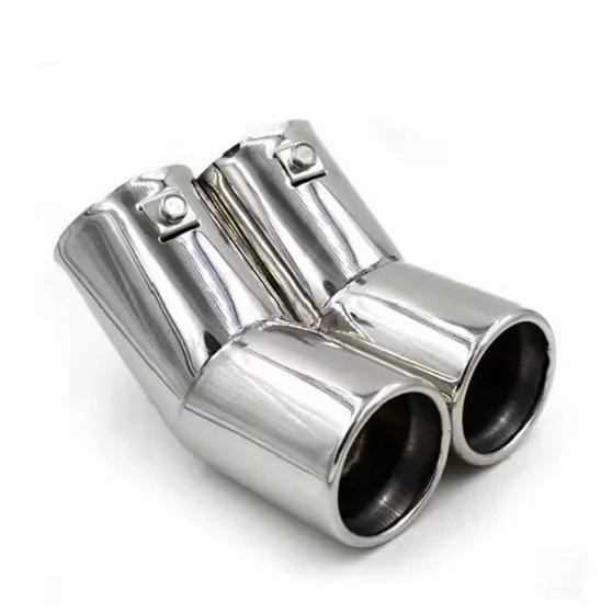 For VW Golf 4 Bora Jetta Dual Stainless Steel Exhaust Tailpipes Muffler Tips High Polish Car Performance Enhancement